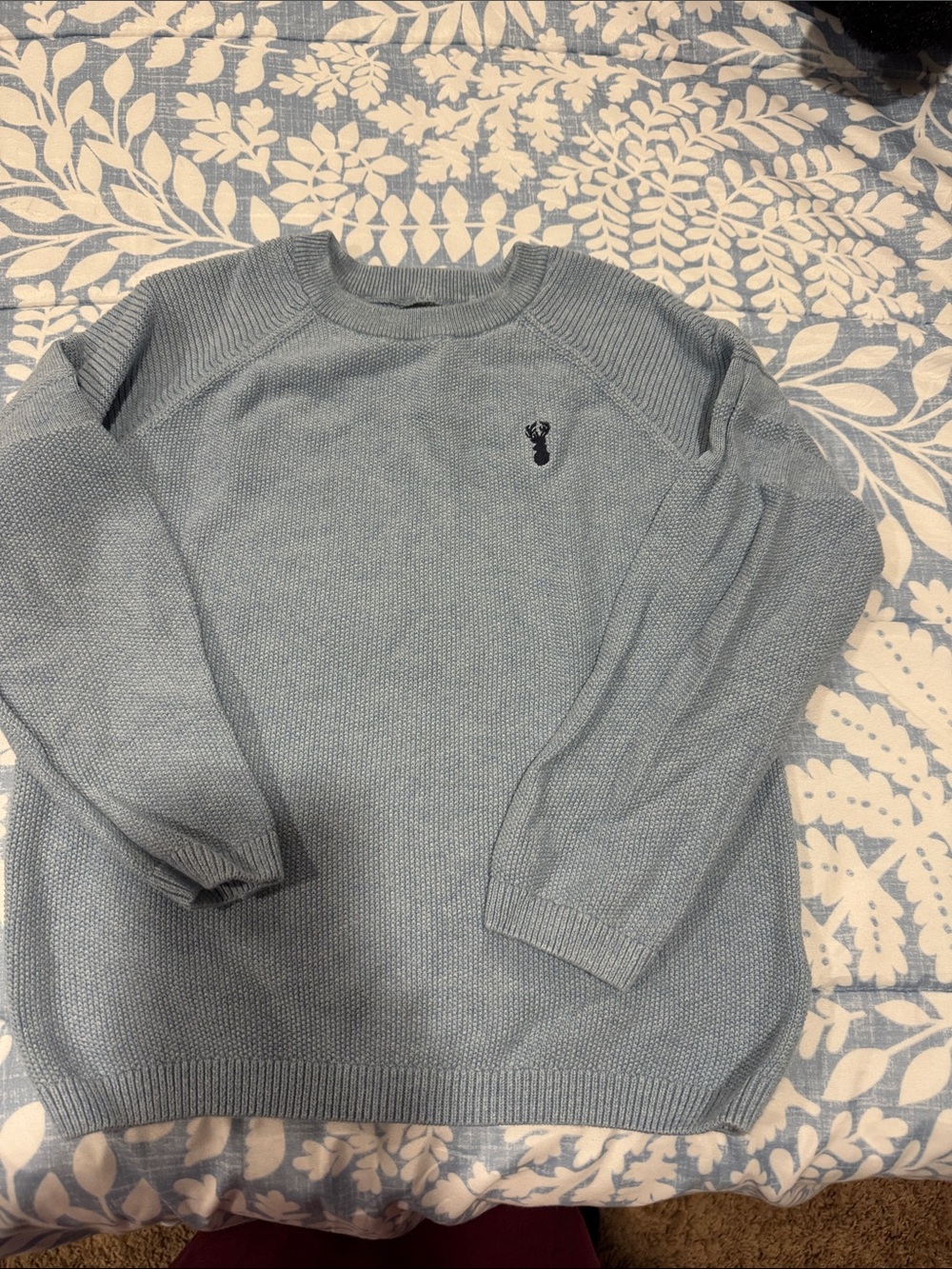 Next Light Blue Knit Sweater with Small Embroidered Motif boys 8y